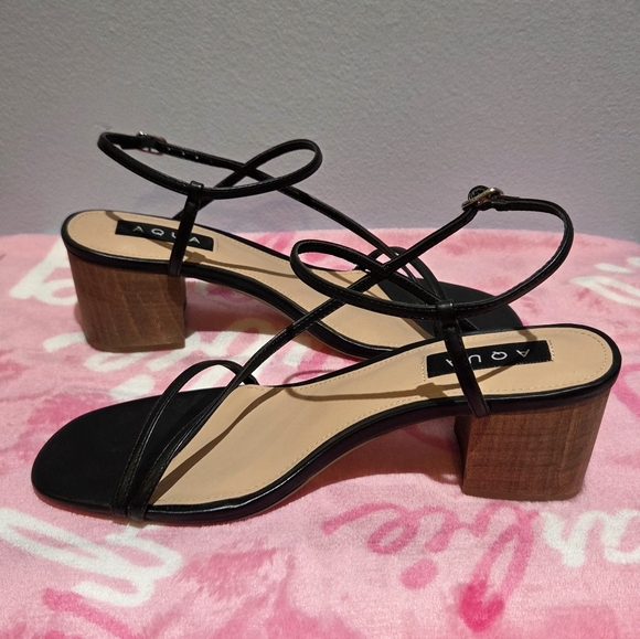 Women's Aqua Black Strappy Heel, Size 9M - Picture 6 of 8